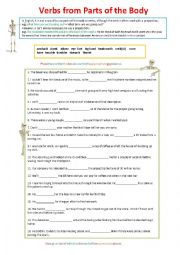 English Worksheet: Body Verbs