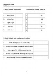 Numbers practice