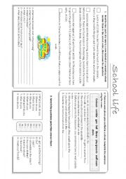 English Worksheet: school life 