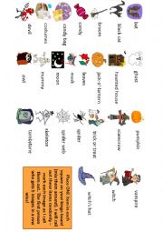English Worksheet: Halloween Bingo - Vocabulary with pictures