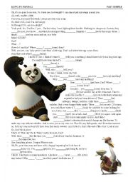 English Worksheet: Panda Kung Fu 2 (PAST SIMPLE) Video