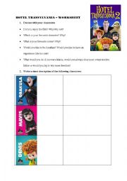 English Worksheet: worksheet Hotel Transylvania 2