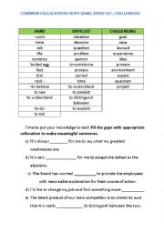 Collocations with Hard, Difficult and Challenging