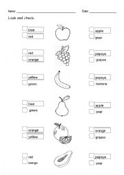 English Worksheet: Exercise FRUITS