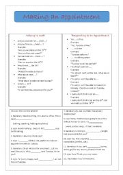 English Worksheet: Making an Appointment