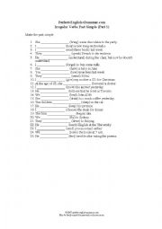 English Worksheet: Irregular verbs, past simple