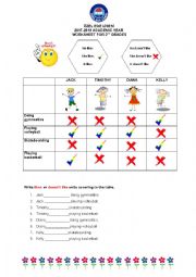 English Worksheet: love like dont like doesnt like