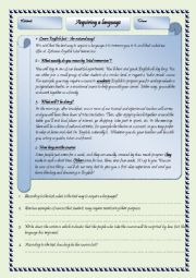 English Worksheet: Acquiring language 