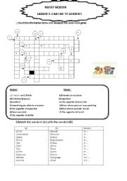 English Worksheet: third hour whorksheet