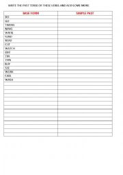 English Worksheet: Extra activity