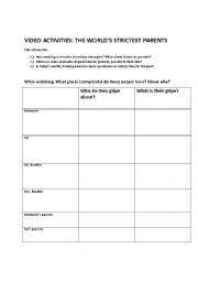 English Worksheet: The Worlds Strictest Parents 
