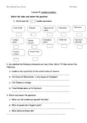 English Worksheet: london wondres