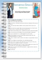 English Worksheet: Reported Speech - Dialogue exercise