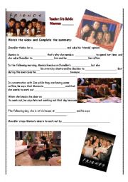 English Worksheet: Friends - Chandler works out - video on youtube - link and explanation included 