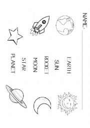 English Worksheet: universe worksheet