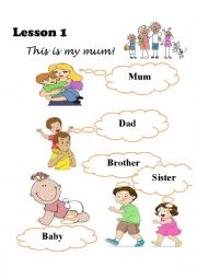 English Worksheet: FAMILY MEMBERS