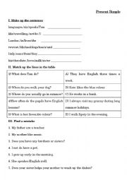 English Worksheet: Present Simple Exercises