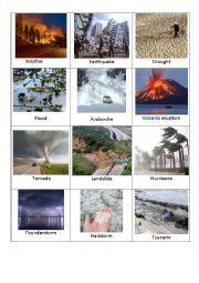 English Worksheet: Disasters flashcards