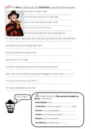 English Worksheet: Freddy Krueger presentation