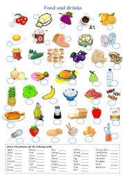Food and drinks worksheets