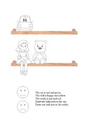 English Worksheet: happy and sad toys