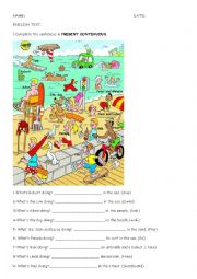 English Worksheet: PRESENT CONTINUOUS