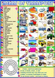 English Worksheet: Means of transport