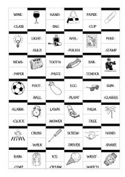 English Worksheet: Compound matching cards (set two)