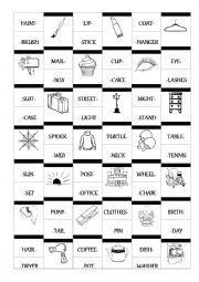 English Worksheet: Compound matching cards (set three)