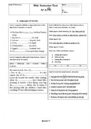 English Worksheet: 8th form Test