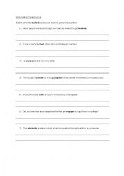 English Worksheet: Paraphrasing