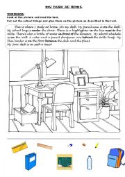 English Worksheet: My Desk At Home
