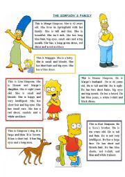 English Worksheet: Reading comprehension The Simpsons