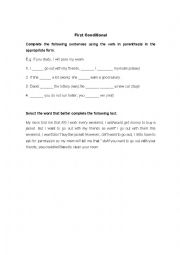 English Worksheet: First Conditional