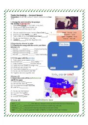 English Worksheet: Songactivity - Taste the feeling - Soda, coke or pop?