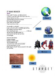 English Worksheet: It has begun by Starset