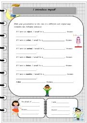 English Worksheet: I introduce myself