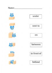 English Worksheet: Easy preposition matching