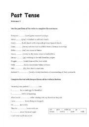 English Worksheet: Past Tense WS