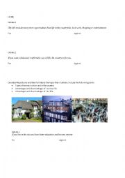 English Worksheet: Home speaking debate tasks B2
