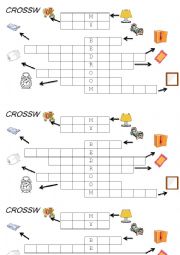 English Worksheet: MY BEDROOM CROSSWORD