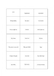 English Worksheet: topic cards