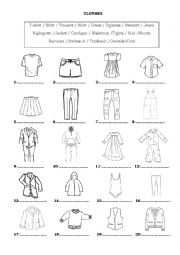 English Worksheet: Clothes & Accessories