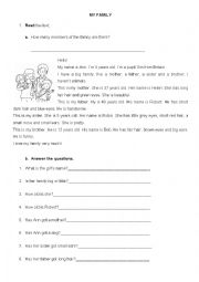 English Worksheet: Family