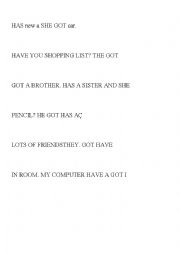 English Worksheet: Have got / Has got