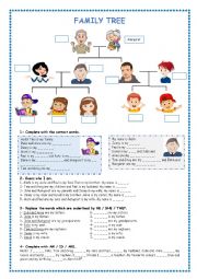 English Worksheet: Family Tree