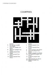 COUNTRIES CROSSWORDS + KEY