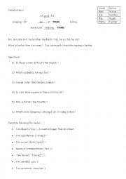 English Worksheet: Comparatives Worksheet