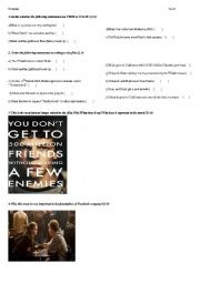 English Worksheet: The social network