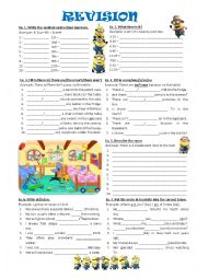 English Worksheet: Revison (numbers, time, there is / there are, quantifiers: some/any/no/ prepositions of time, tenses )